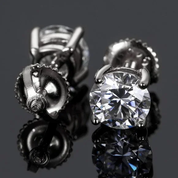 Certified 8ct. t.w. Diamond Round Cut 4-Prong Screw Back Earrings - Picture 5 of 16